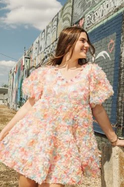 Queen Of Sparkles Flower Fabric Dress Spring 2022