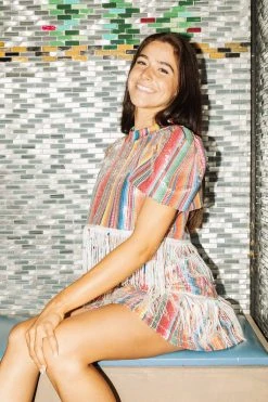 Queen Of Sparkles Spring 2022 Blanket Fringe Top