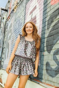 Queen Of Sparkles Black Butterfly Ruffle Tank Spring 2022 6 Queen Of Sparkles Black Butterfly Ruffle Tank Spring 2022