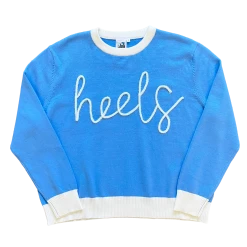 Queen Of Sparkles Glitter Script "Heels" Long Sleeve Sweater Gameday
