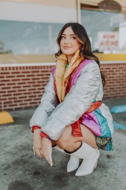 Queen Of Sparkles Hologram Puffer Jacket