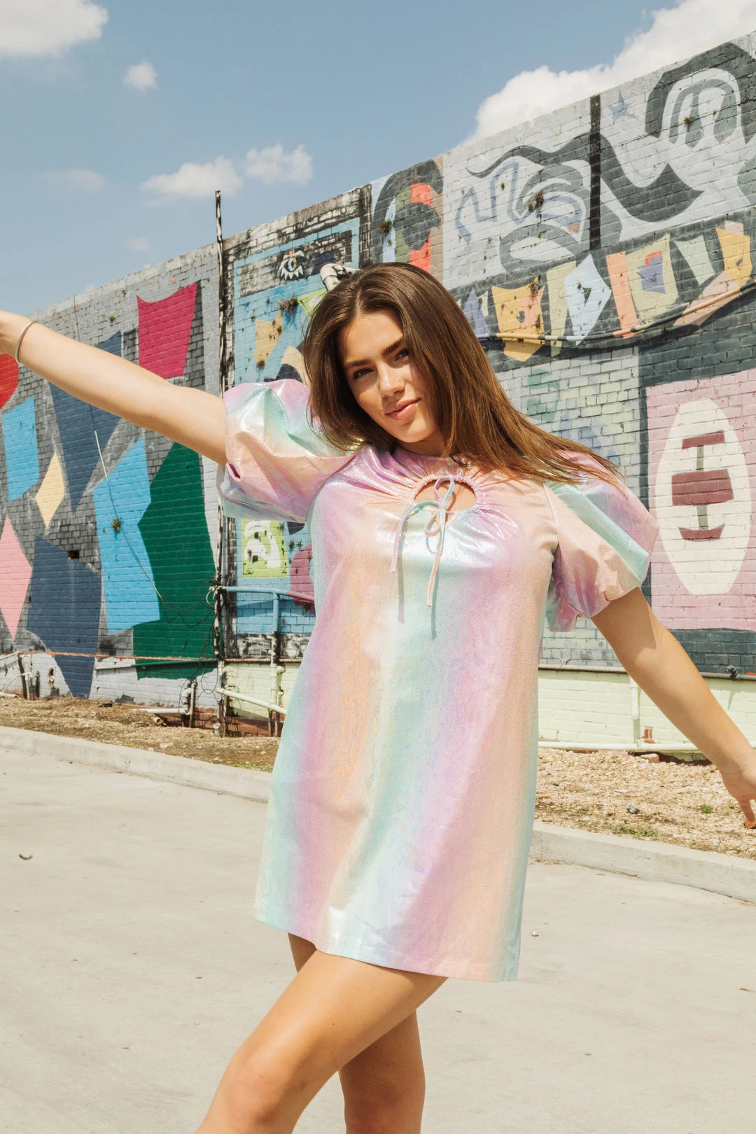 Queen Of Sparkles Rainbow Leather Key Hole Dress WHAT'S NEW 3 Queen Of Sparkles Rainbow Leather Key Hole Dress WHAT'S NEW