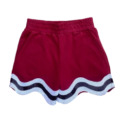 Queen Of Sparkles Garnet, Black/White Wavy Short Gameday