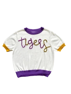 Shop Queen Of Sparkles Gameday Purple/Gold Tigers Sweater