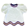 Queen Of Sparkles White, Purple/Gold Wavy Top 2 Queen Of Sparkles White, Purple/Gold Wavy Top