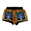Queen Of Sparkles Gameday Gold Rainbow Tiger Sequin Shorts