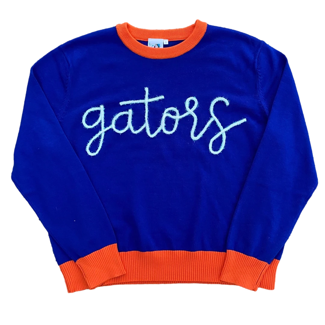 Queen Of Sparkles Gameday Glitter Script "Gators" Long Sleeve Sweater 3 Queen Of Sparkles Gameday Glitter Script "Gators" Long Sleeve Sweater