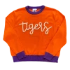 Queen Of Sparkles Glitter Script Orange W/ Purple "Tigers" Long Sleeve Sweater Gameday 1 Queen Of Sparkles Glitter Script Orange W/ Purple "Tigers" Long Sleeve Sweater Gameday