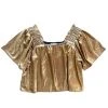 Shop Queen Of Sparkles Black Gold Flutter Top