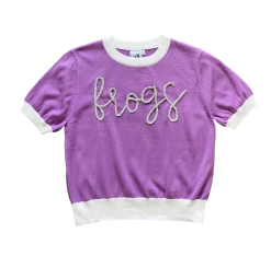 Shop Queen Of Sparkles "Frogs" Glitter Script Sweater Gameday