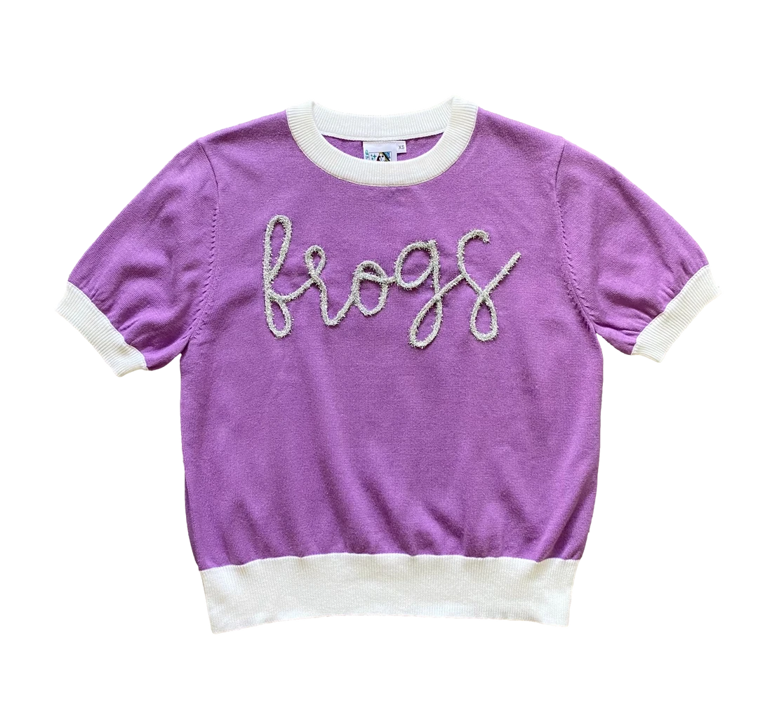 Shop Queen Of Sparkles "Frogs" Glitter Script Sweater Gameday 3 Shop Queen Of Sparkles "Frogs" Glitter Script Sweater Gameday