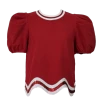 Queen Of Sparkles Gameday Red, Red/White Wavy Top