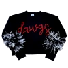 Queen Of Sparkles "Dawgs" Feather Sleeve Sweater