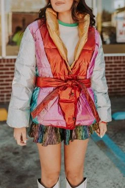 Queen Of Sparkles Hologram Puffer Jacket