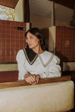 Queen Of Sparkles Rainbow Bead Collar Sweatshirt