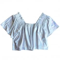 Shop Queen Of Sparkles Silver Holographic Flutter Top