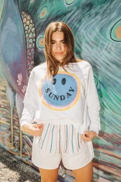 Queen Of Sparkles Sunday Smiley Sweatshirt Queen Of The Week