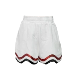 Queen Of Sparkles White, Red/Black Wavy Short Gameday