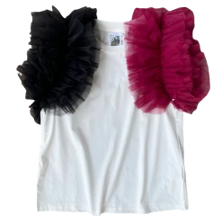 Shop Queen Of Sparkles Garnet/Black Ruffle Sleeve Tee Gameday
