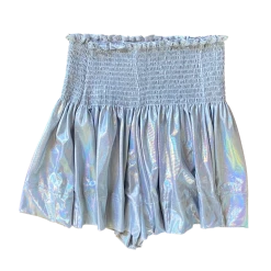 Shop Queen Of Sparkles Silver Holographic Swing Shorts