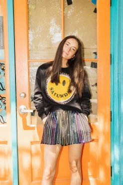 Queen Of Sparkles Saturday Smiley Sweatshirt Queen Of The Week