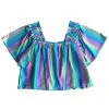 Shop Queen Of Sparkles Blue Rainbow Flutter Top Tops