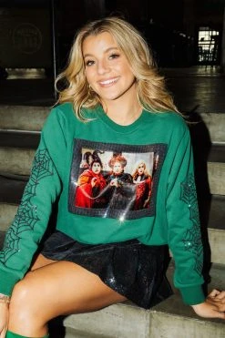 Queen Of Sparkles Hocus Pocus Sequin Sweatshirt