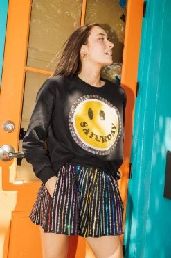 Queen Of Sparkles Saturday Smiley Sweatshirt Queen Of The Week
