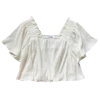 Shop Queen Of Sparkles White Pleat Flutter Top Bridal Queen 1 Shop Queen Of Sparkles White Pleat Flutter Top Bridal Queen