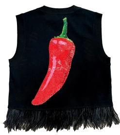 Queen Of Sparkles Spring 2022 Caliente Feather Sweater Tank