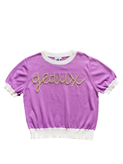 Shop Queen Of Sparkles Gameday "Geaux" Glitter Script Sweater