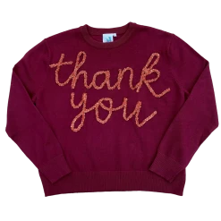 French For I Love Sweaters Thank You Glitter Script Sweater