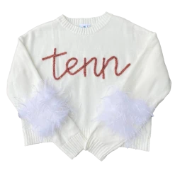 Queen Of Sparkles “Tenn” Feather Sleeve Sweater Gameday