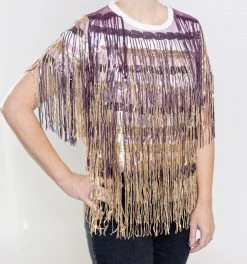 Shop Queen Of Sparkles Gameday Full Sequin Fringe Purple & Gold Tee 7 Shop Queen Of Sparkles Gameday Full Sequin Fringe Purple & Gold Tee
