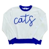Queen Of Sparkles Glitter Script "Cats" Long Sleeve Sweater Gameday