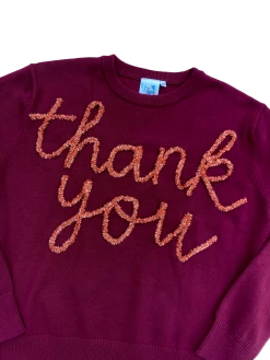 French For I Love Sweaters Thank You Glitter Script Sweater