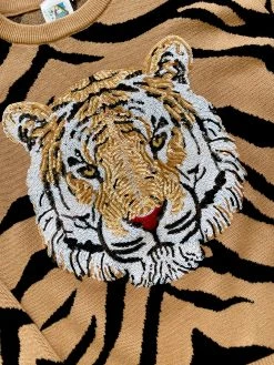 Queen Of Sparkles Tiger Print Tiger Head Sweater Gameday