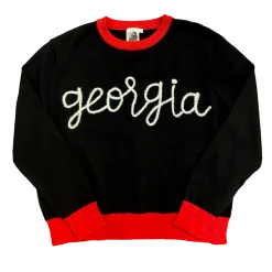 Queen Of Sparkles Glitter Script "Georgia" LS Sweater