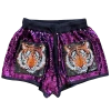 Queen Of Sparkles Purple Tiger Sequin Shorts