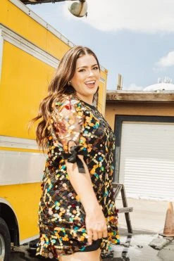 Queen Of Sparkles Spring 2022 Diamond Pailette Sequin Dress