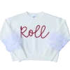 Queen Of Sparkles "Roll" Feather Sleeve Sweater Gameday