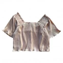 Shop Queen Of Sparkles Champagne Pleat Flutter Top Tops