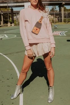 Queen Of Sparkles Popping Champagne Sweatshirt