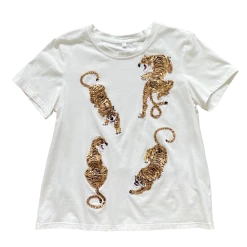 Shop Queen Of Sparkles 4 Crawling Tigers Tee White