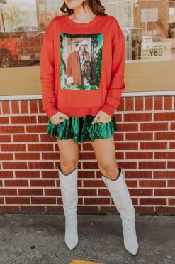 French For I Love Clark Christmas Sequin Frame Sweatshirt 6 French For I Love Clark Christmas Sequin Frame Sweatshirt