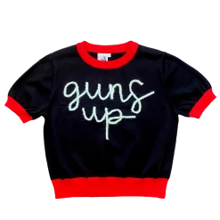 Shop Queen Of Sparkles "Guns Up" Glitter Script Sweater