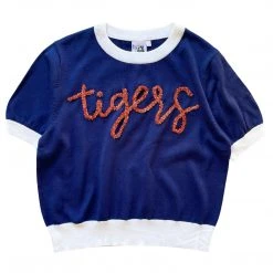 Shop Queen Of Sparkles Navy, Orange Tigers Sweater