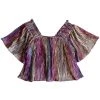 Shop Queen Of Sparkles Maroon Rainbow Pleat Flutter Top 1 Shop Queen Of Sparkles Maroon Rainbow Pleat Flutter Top