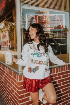 Queen Of Sparkles Sweatshirts Christmas Words Sweatshirt