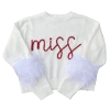 Queen Of Sparkles Gameday “Miss” Feather Sleeve Sweater